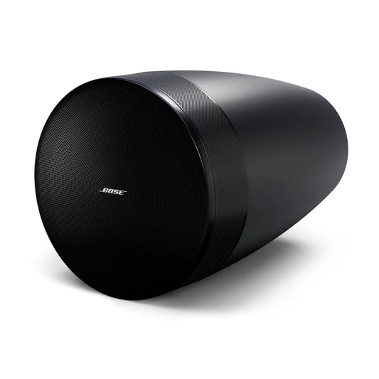 Bose DesignMax Luna DML88P pendant loudspeaker in black, hanging front view
