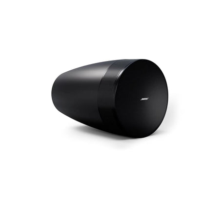 Bose DesignMax Luna DML88P black, side profile showing pendant suspension