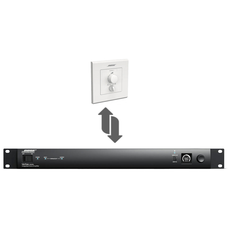 Bose Veritas 2160BL rear panel showing speaker output and input connectors