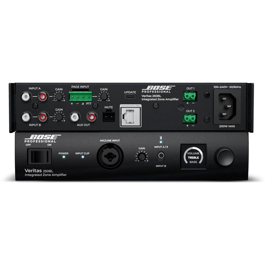 Bose Veritas 250BL amplifier side profile showing low rack height