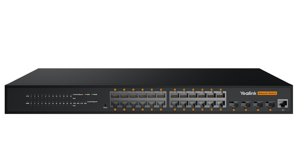 Yealink RCH240 24-port managed PoE switch hero