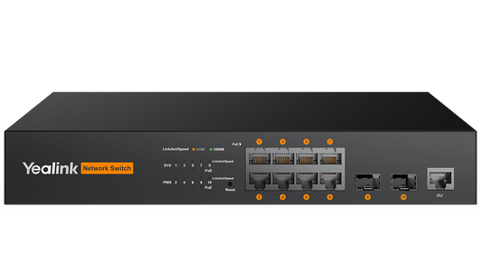 Yealink RCH80 8-port managed PoE switch hero