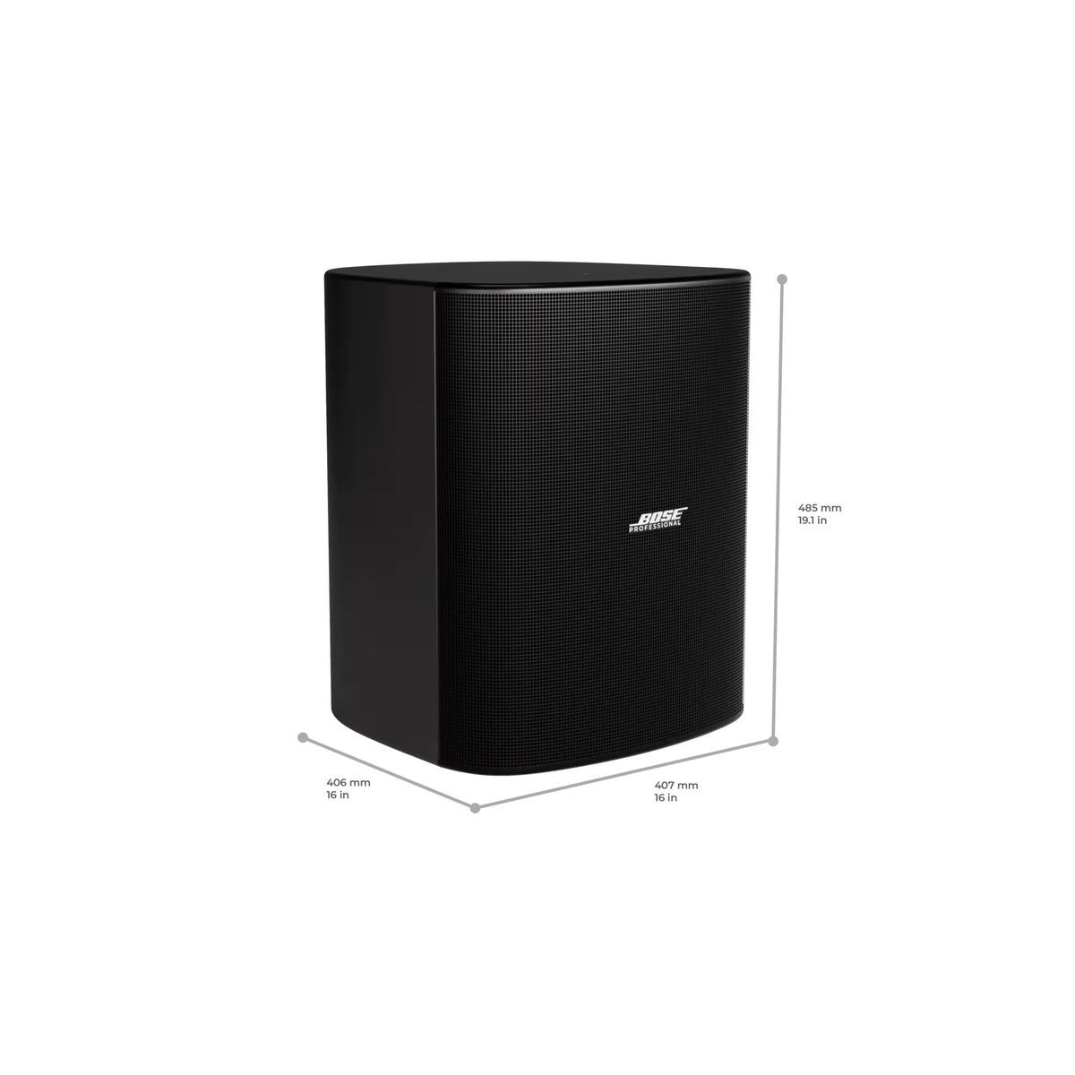 Bose DesignMax DM12SE black speaker rear panel with input connectors