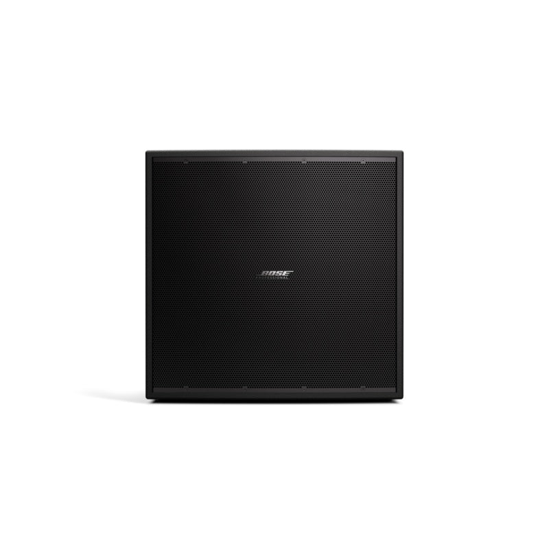 Bose ShowTime STS118E black subwoofer rear panel showing suspension points