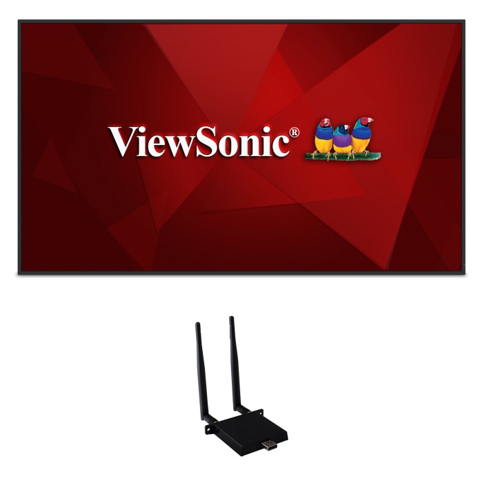 ViewSonic CDE5530-W1 55 inch commercial signage display with bundled Wi-Fi adapter