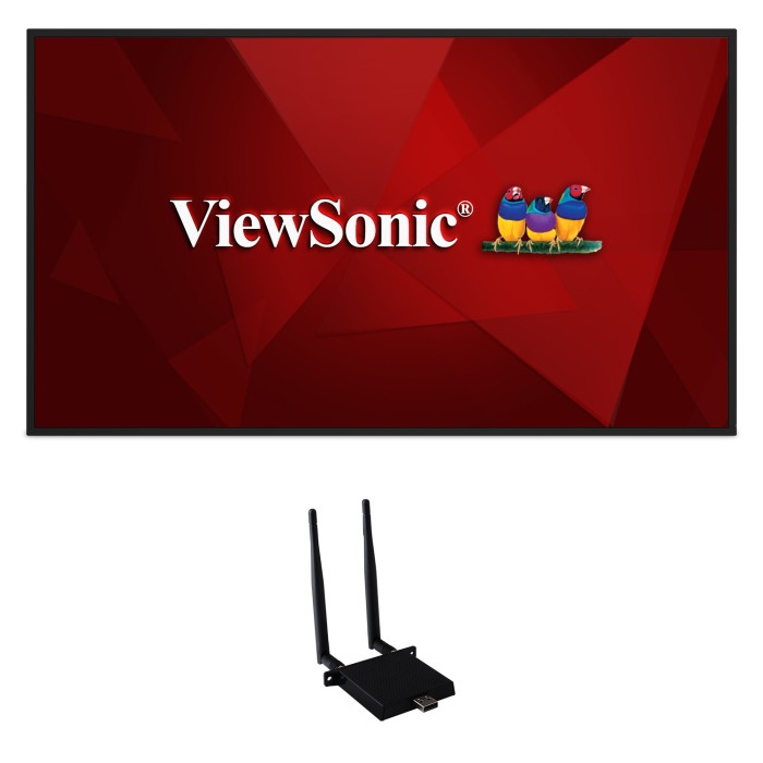 ViewSonic CDE8630-W1 86 inch commercial signage display with bundled Wi-Fi adapter
