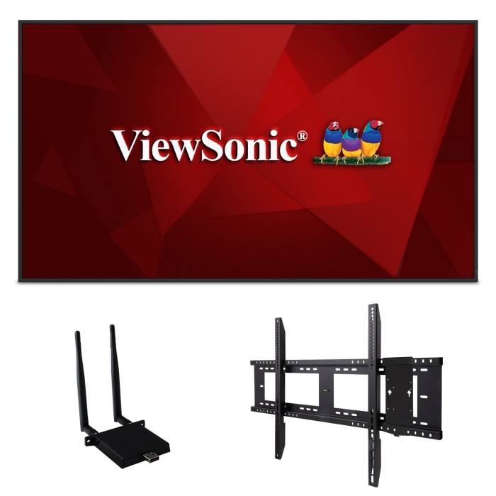 ViewSonic CDE5530-E1 55 inch commercial signage display bundled with Wi-Fi adapter and wall mount