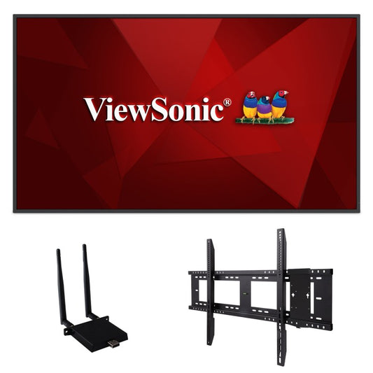 ViewSonic CDE9830-E1 98 inch commercial signage display bundled with Wi-Fi adapter and wall mount