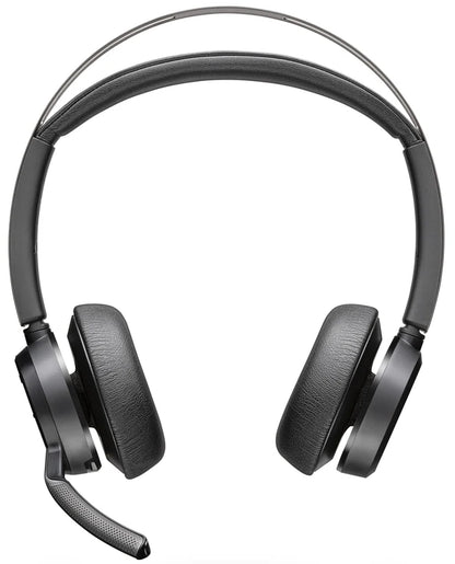 Poly Voyager Focus 2 wireless headset with USB-A Bluetooth adapter