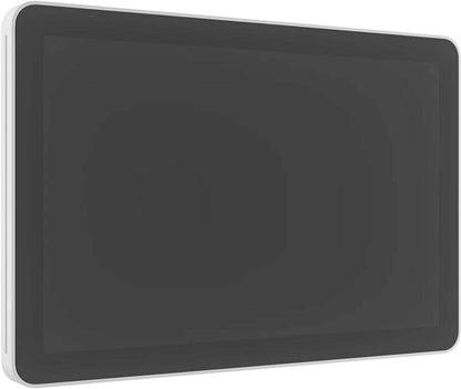 Logitech Tap Scheduler touchscreen showing meeting details