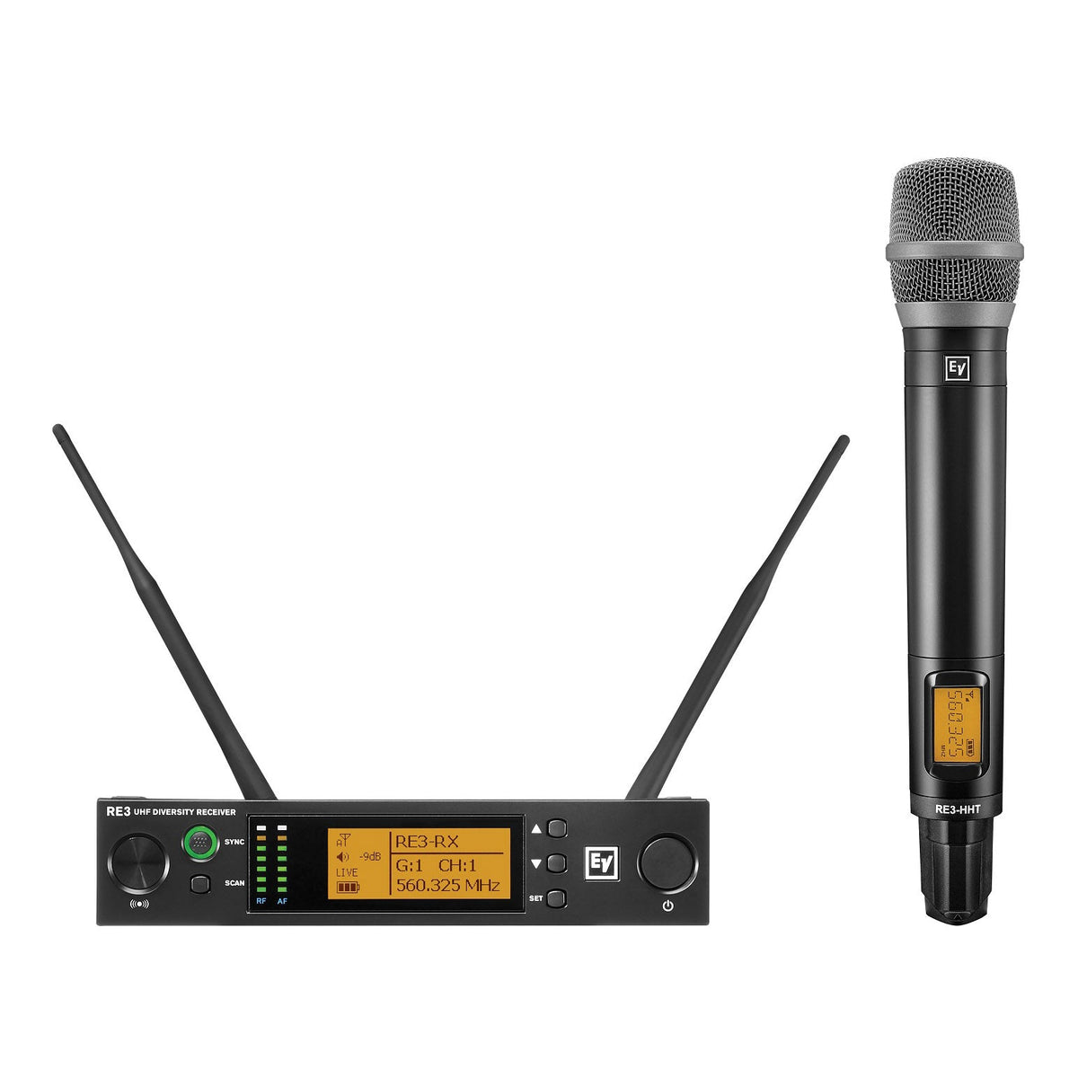 Electro-Voice RE3-RE520: UHF Wireless Handheld Microphone System, 6M (653 to 663 MHz)