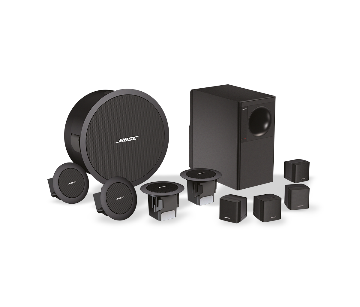 Bose FreeSpace 3 flush mount satellite loudspeakers, black, satellite pair with grille