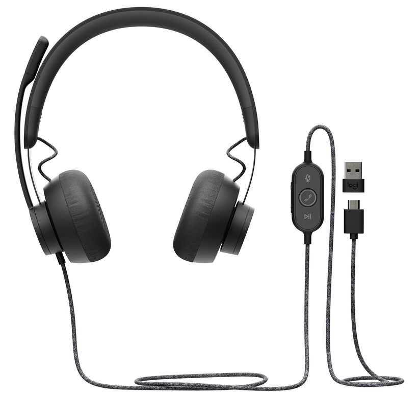 Logitech Zone Wired Headset for Microsoft Teams: Noise Cancelling Wired Headset