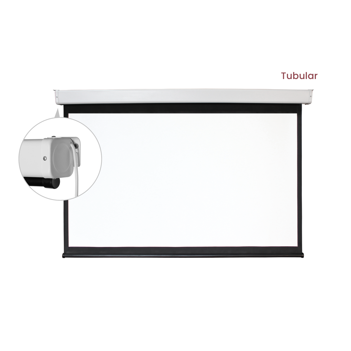 VSYS VSPS100-M electric motorized projection screen front view