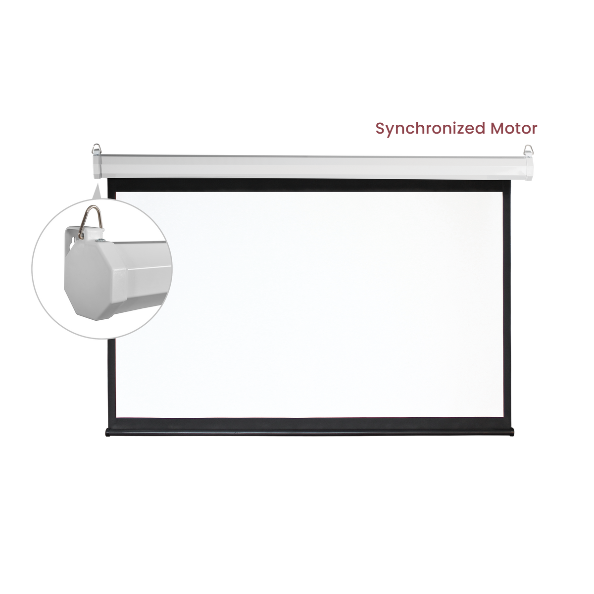 VSYS VSPS120-M projection screen housing and motor detail