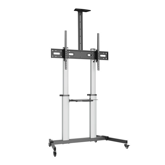 VSYS VFS44-610TW premium aluminum mobile TV cart front view