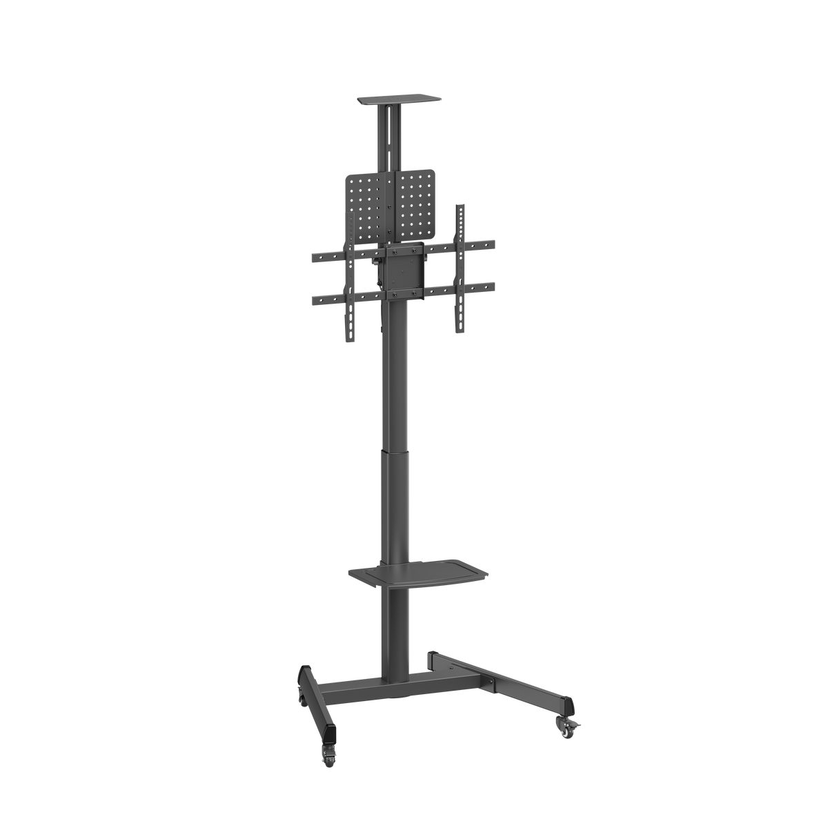 VSYS VTLS17H-46TW telescopic TV cart with crank handle front view