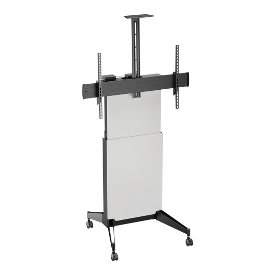VSYS VTLX18H-610TW black and white motorized TV cart front view