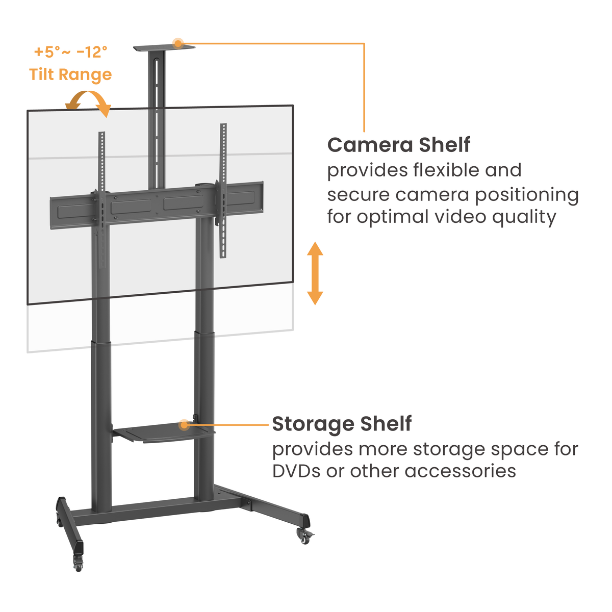 VSYS VTLX17-610TW TV cart installation example