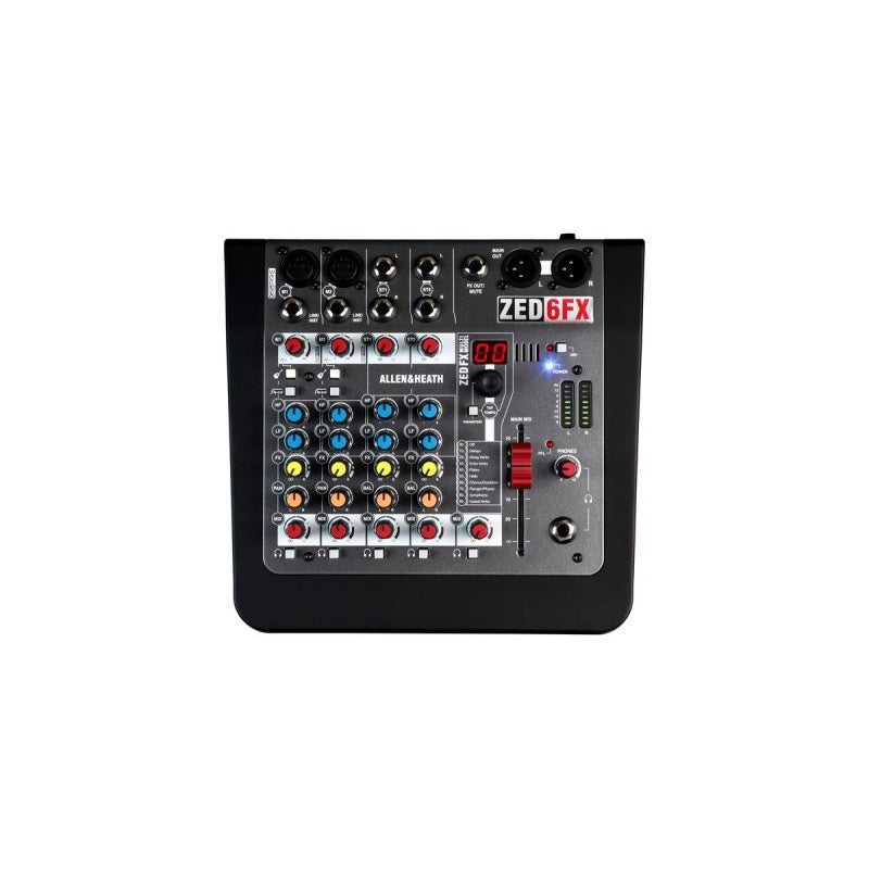 Allen & Heath ZED-6FX compact analog mixer with FX, view 2