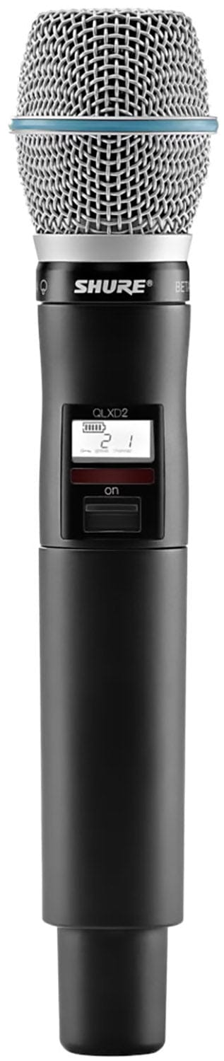 Shure QLXD2/B87A QLX-D digital handheld wireless transmitter with Beta 87A capsule, G50 band, product view