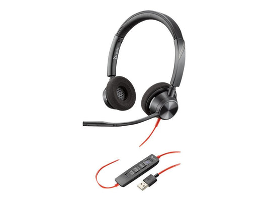 Poly Blackwire 3320 wired USB-A headset with inline call control