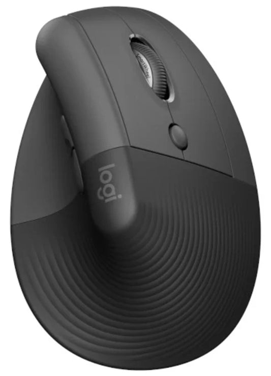 Logitech LIFT vertical ergonomic mouse in hand