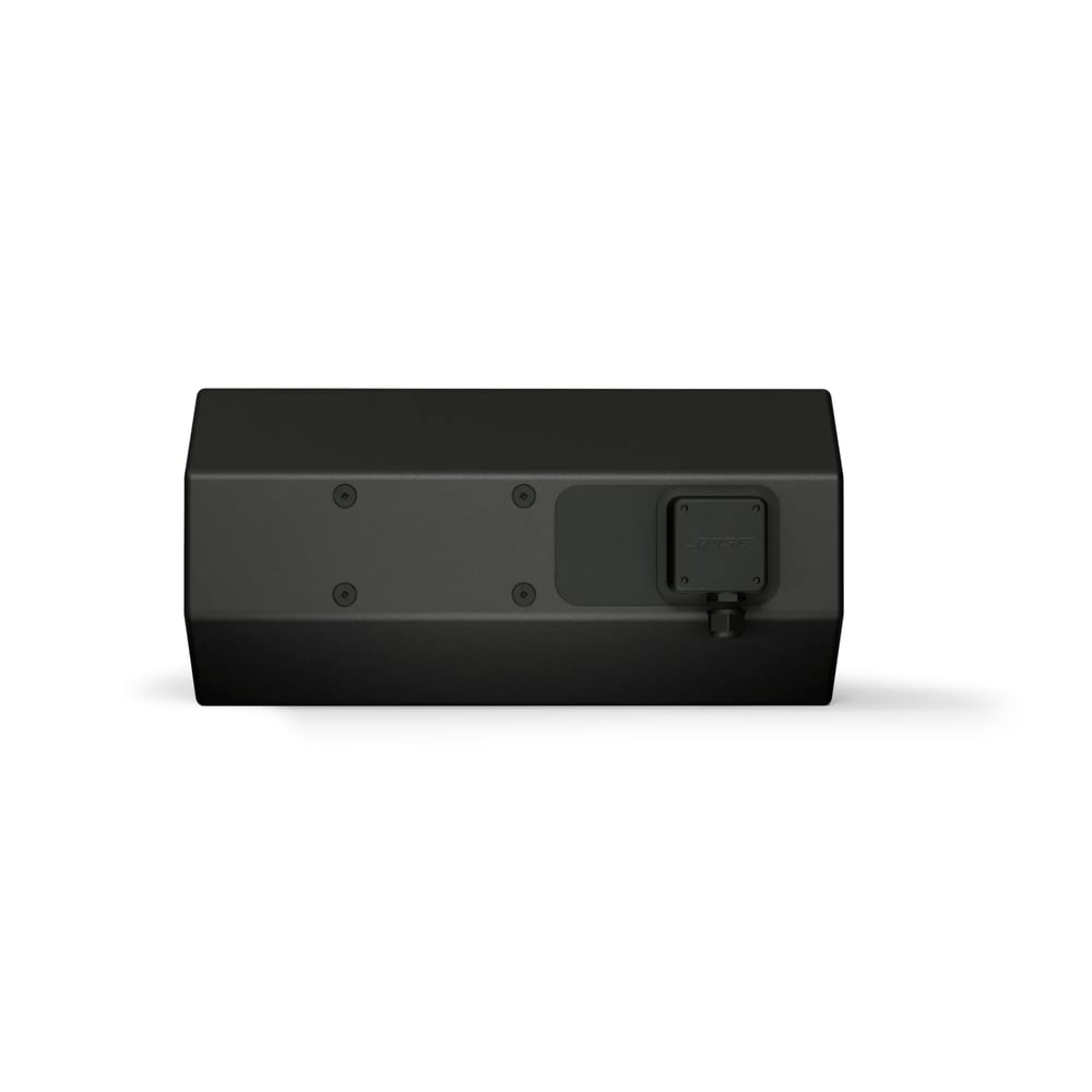 Bose AMU108-120 black installed outdoors on a wall bracket