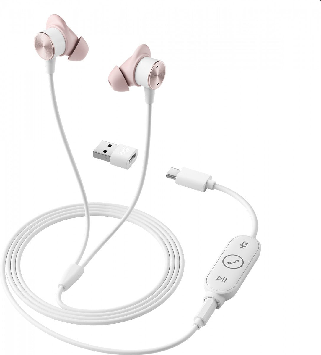 Logitech Zone Wired Earbuds: USB-C In-Ear Headset Certified for Microsoft Teams