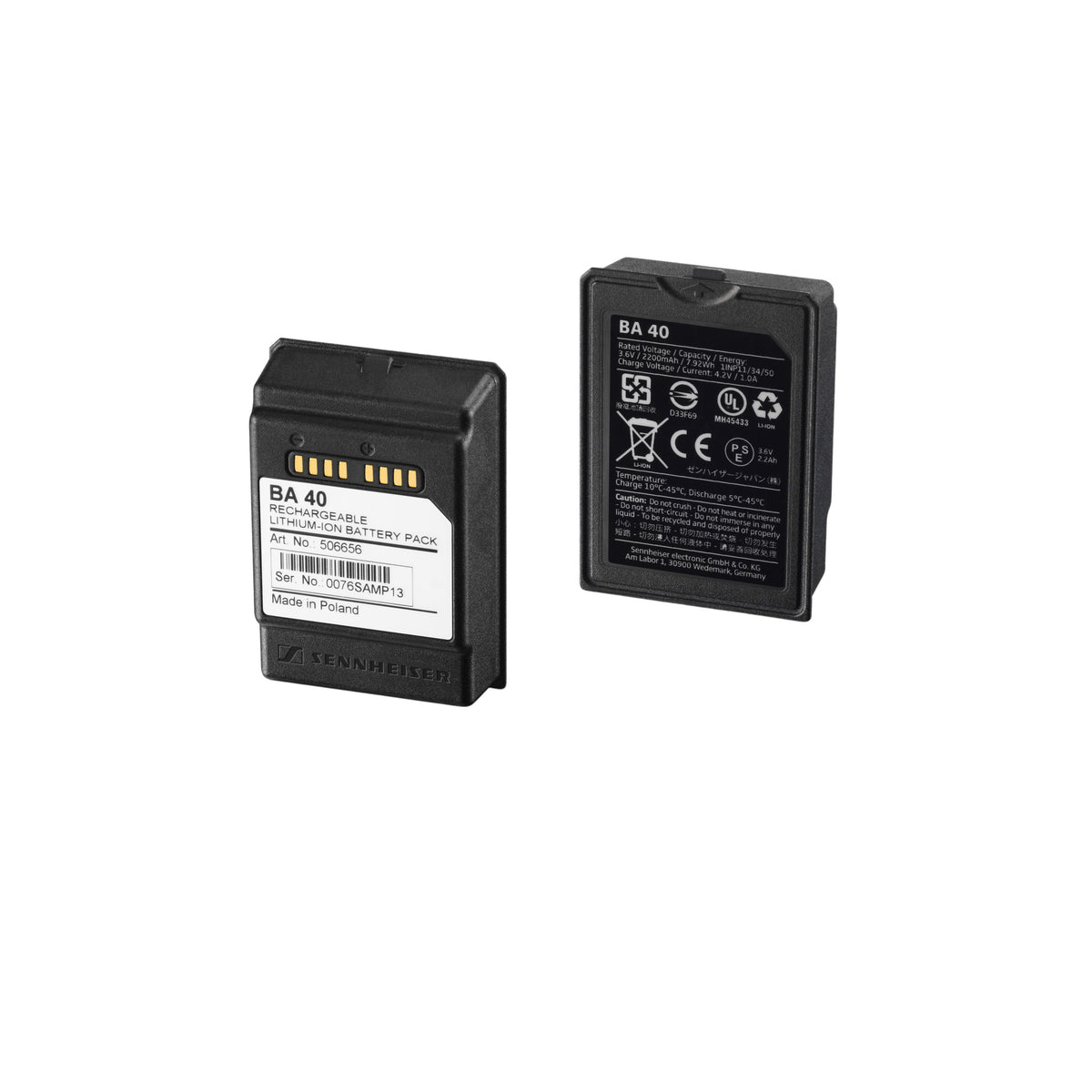 Sennheiser BA 40 Rechargeable: Battery for SpeechLine DW Transmitters