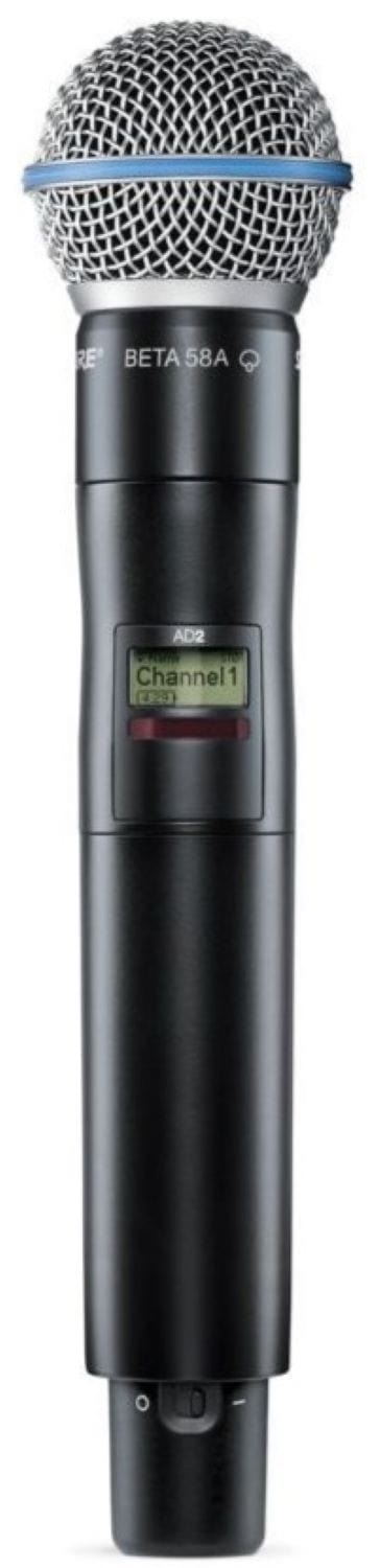 Shure AD2/B58A-X55 Axient Digital handheld wireless transmitter with Beta 58A supercardioid dynamic capsule
