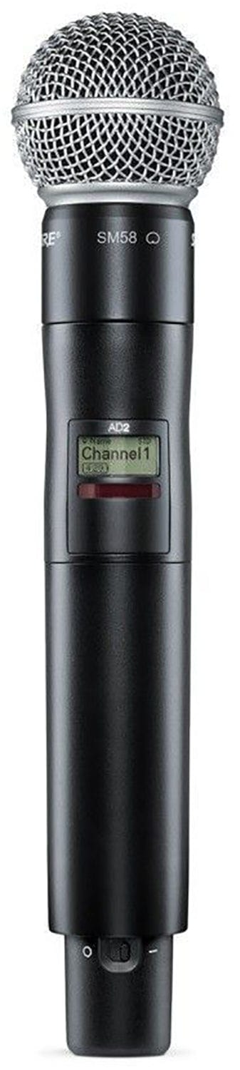 Shure AD2/SM58-X55 Axient Digital handheld wireless transmitter with SM58 dynamic cardioid capsule, X55 band