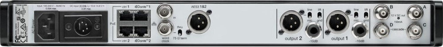 Shure Axient AD4D-DC Two-Channel Digital Wireless Receiver - A Band