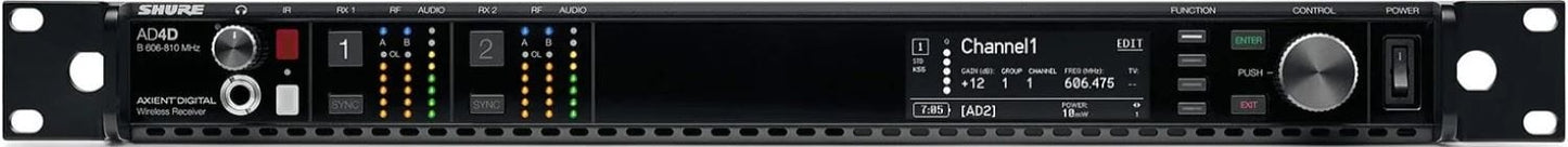 Shure Axient AD4D-DC Two-Channel Digital Wireless Receiver - B Band