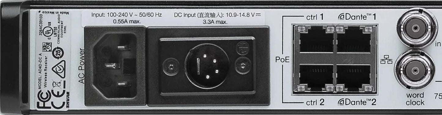 Shure Axient AD4D-DC Two-Channel Digital Wireless Receiver - C Band