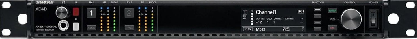 Shure Axient AD4DUS Two-Channel Digital Wireless Receiver - B Band