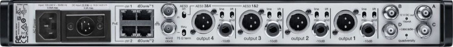 Shure Axient AD4Q-DC Four-Channel Digital Wireless Receiver - A Band