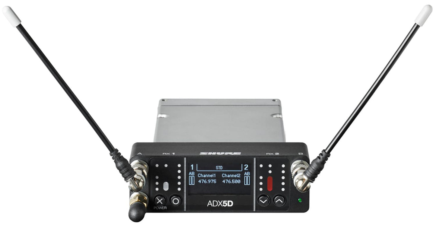 Shure Axient ADX5DUS Digital Dual-Channel Portable Wireless Receiver - A Band