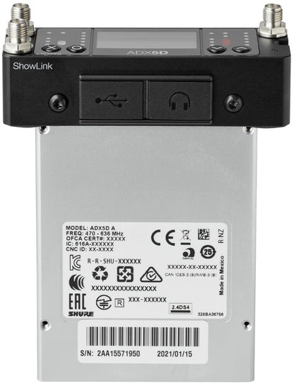 Shure Axient ADX5DUS Digital Dual-Channel Portable Wireless Receiver - B Band