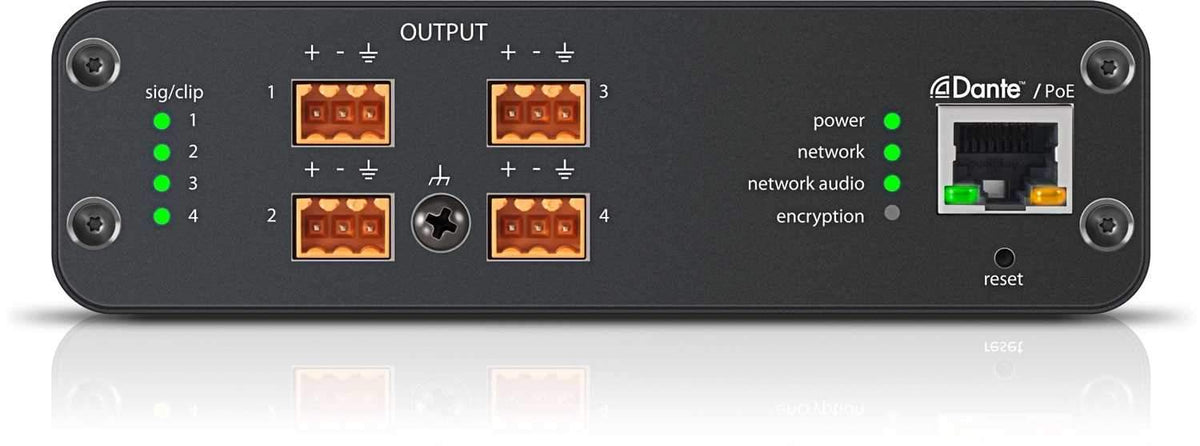 Shure ANI4OUT four channel Dante to analog audio network interface, product view