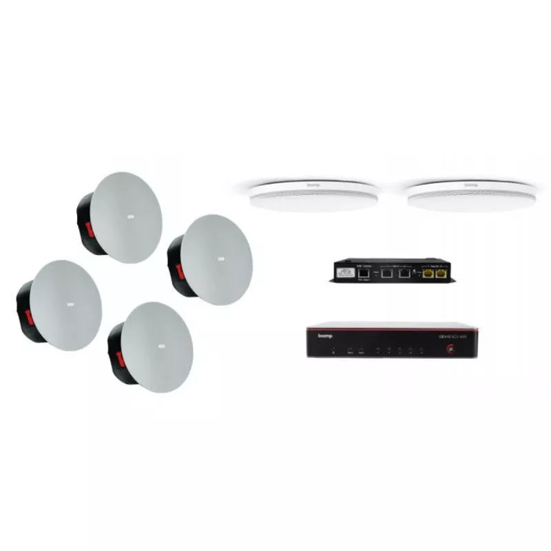 Biamp MRB-L-SCX400-C Large Meeting Room Bundle with Devio SCX 400 and Ceiling Microphones