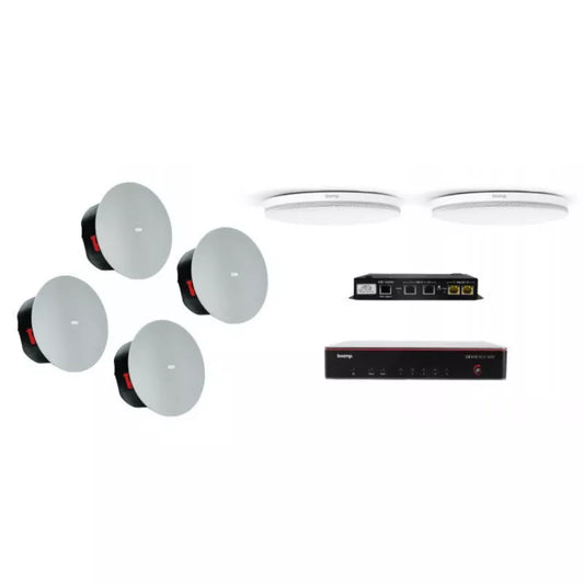 Biamp MRB-L-SCX400-C Large Meeting Room Bundle with Devio SCX 400 and Ceiling Microphones