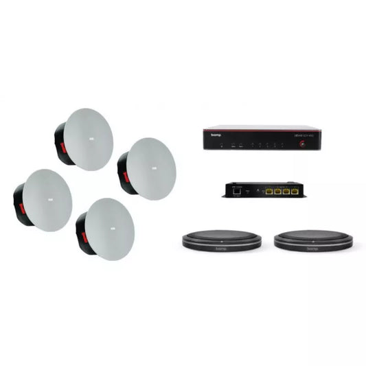Biamp MRB-L-SCX400-T Large Meeting Room Bundle with Devio SCX 400 and Table Microphones