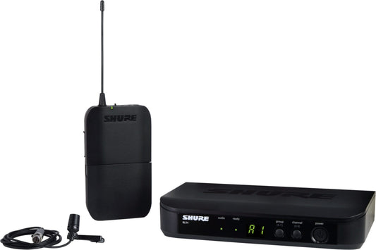 Shure BLX14/CVL-H11 wireless lavalier system with BLX4 receiver and CVL microphone