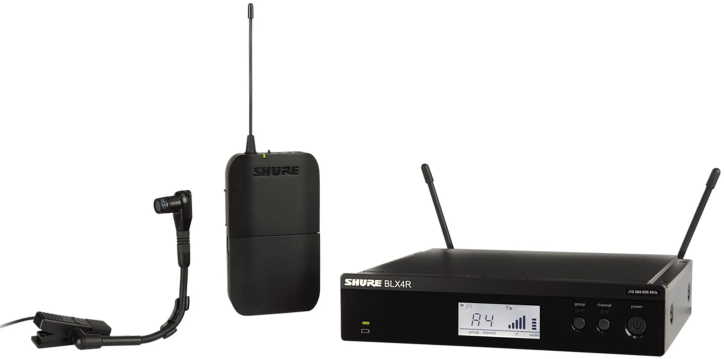 Shure BLX14R Wireless Rack-mount Instrument System with Beta 98H/C Clip-on Gooseneck Microphone - H11 Band