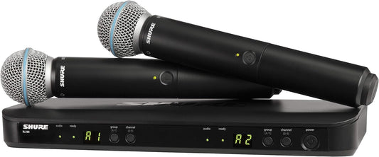 Shure BLX288/B58 dual vocal wireless system H9 band full kit
