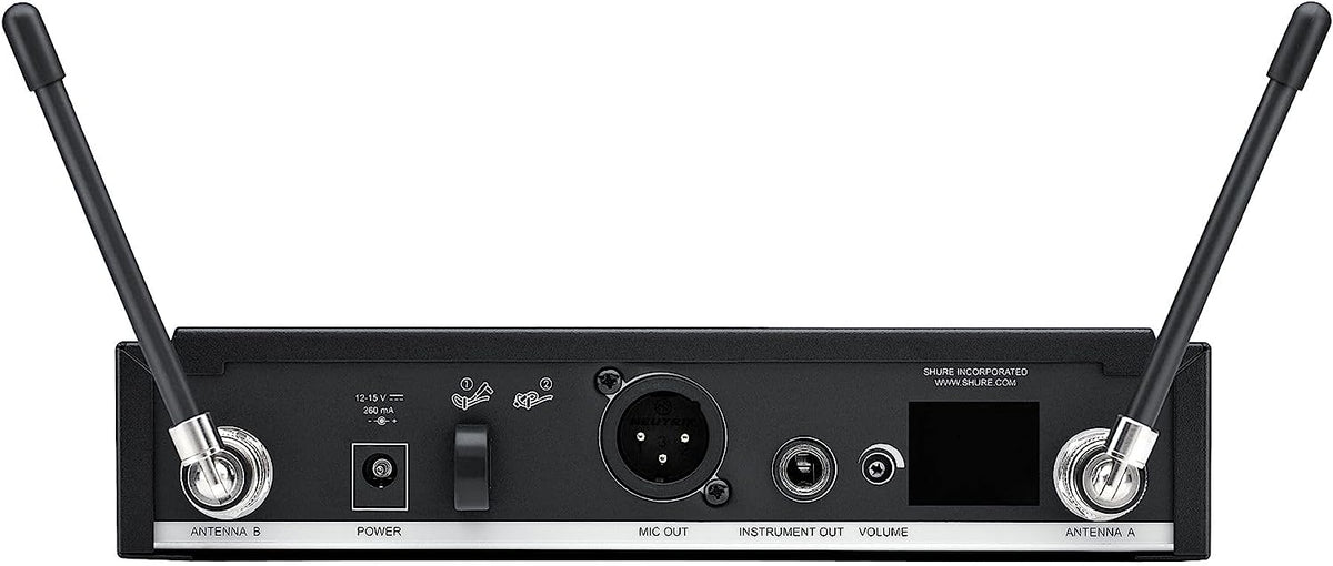 Shure BLX4R rack-mount wireless receiver rear antenna panel