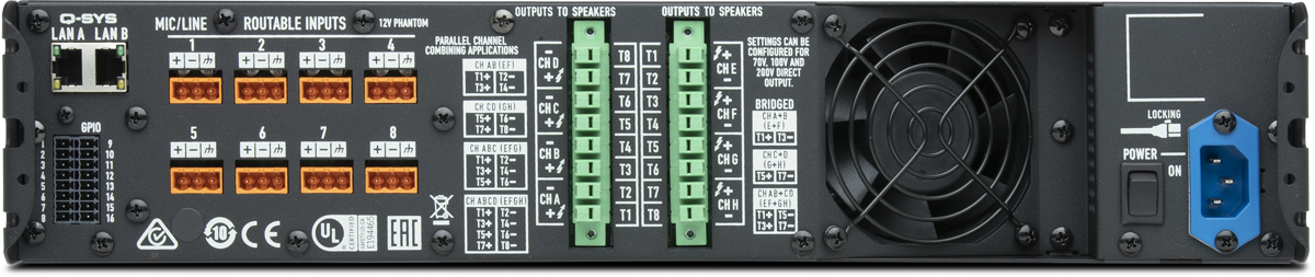 Q-SYS CX-Q 4K8: Eight-channel Network Amplifier, view 2