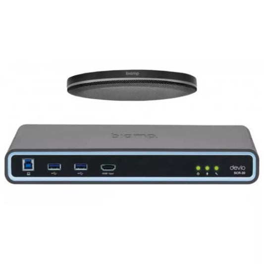 Biamp Devio SCR-20CX Black Conferencing Hub with Ceiling Microphone, Black