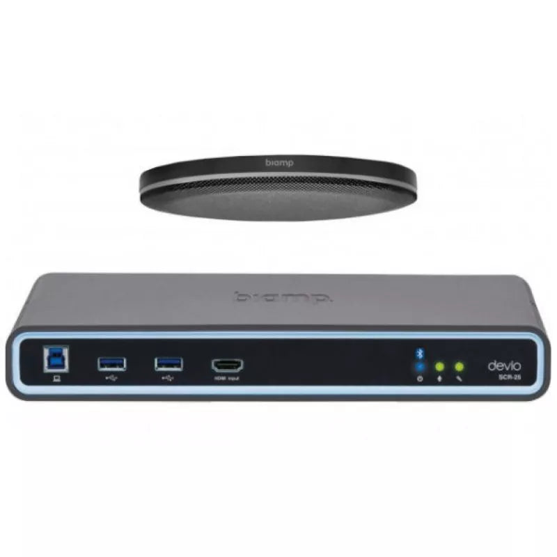 Biamp Devio SCR-25CX Black Conferencing Hub with Ceiling Microphone, Black